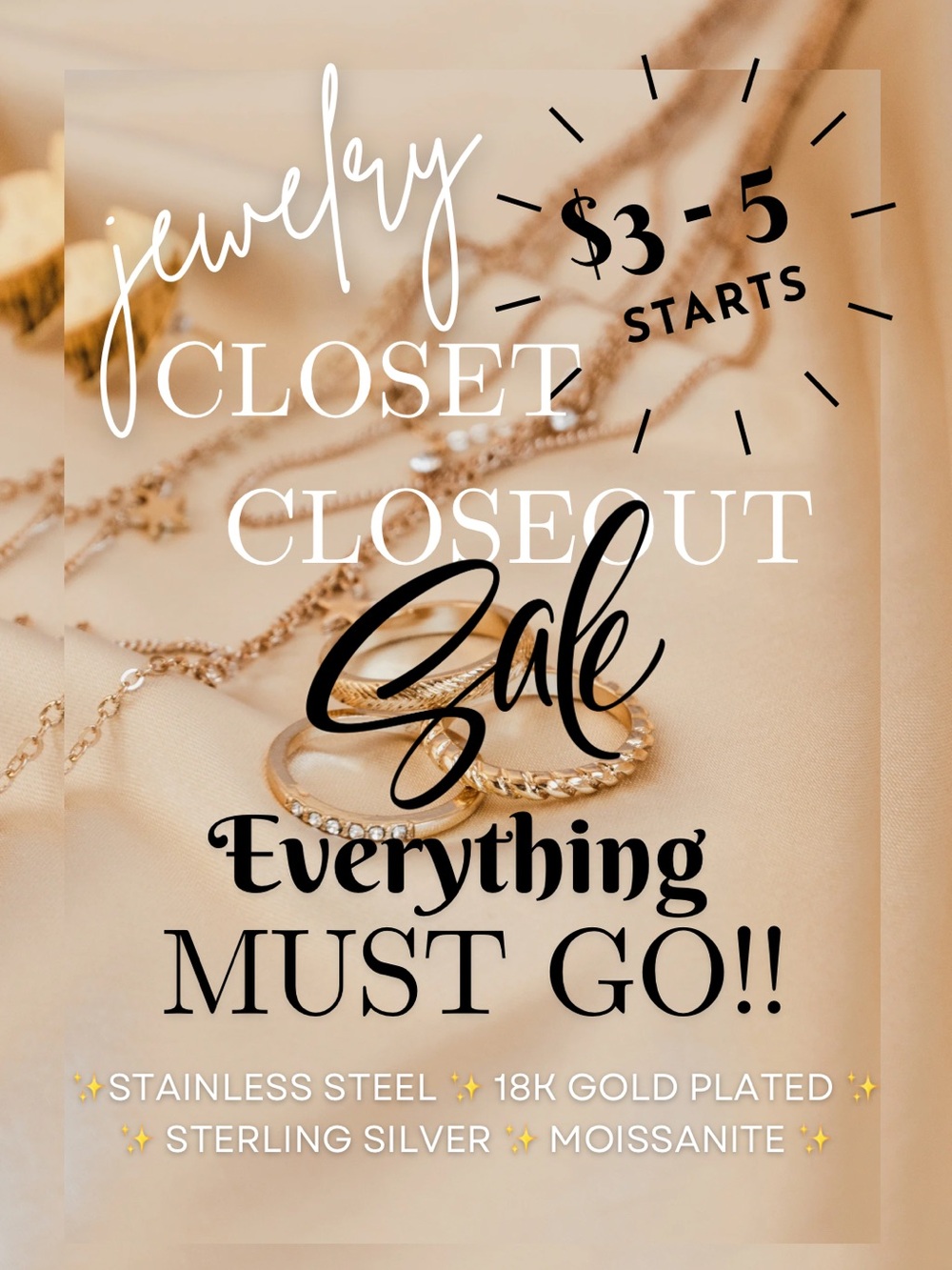 🔥 Jewelry Clearance. $3 Starts 🔥 $20 Minimum Sale❣️*NO CANCELS*